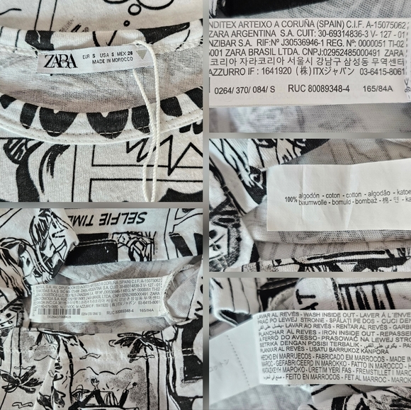 🇪🇦 Zara Black & White Comic Strip Graphic T-Shirt - Picture 10 of 13
